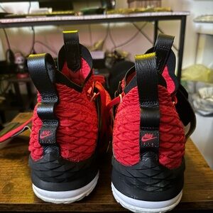 Nike Red and Black High-Top Sneakers lebron diamond turf
